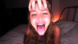 He Deleted My Throat! Hard Core Sloppy Deepthroat, Fuck With Cum On Face